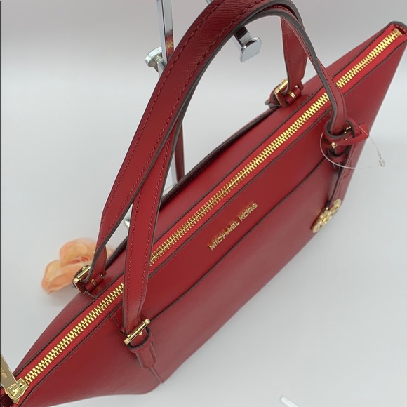 MICHAEL KORS CIARA LG TZ TOTE SCARLET 35T8GC6T9L - Picture 11 of 16